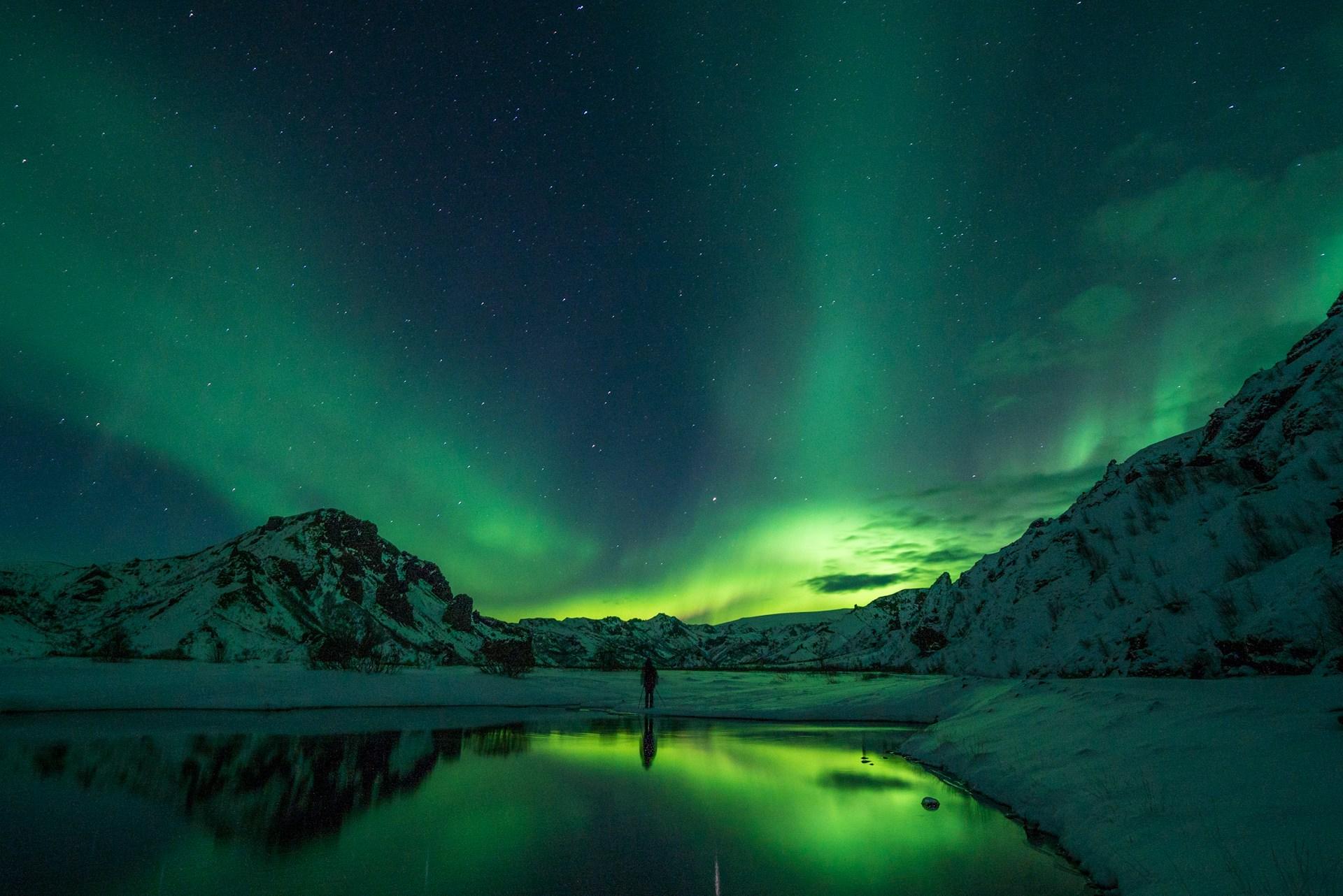 The Northern Lights in Greenland - background banner